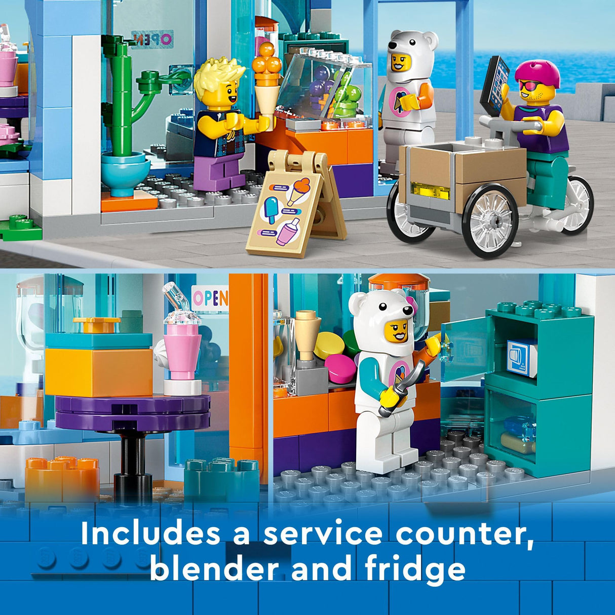 LEGO City Ice-Cream Shop 60363 Building Toy Set, includes a Cargo Bike, 3 Minifigures and Lots of Fun Features and Accessories for Imaginative Role Play, Great Birthday Gift Idea for Kids