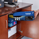 Brother Genuine Standard Yield Toner Cartridge, TN221BK, Replacement Black Toner, Page Yield Up To 2,500 Pages