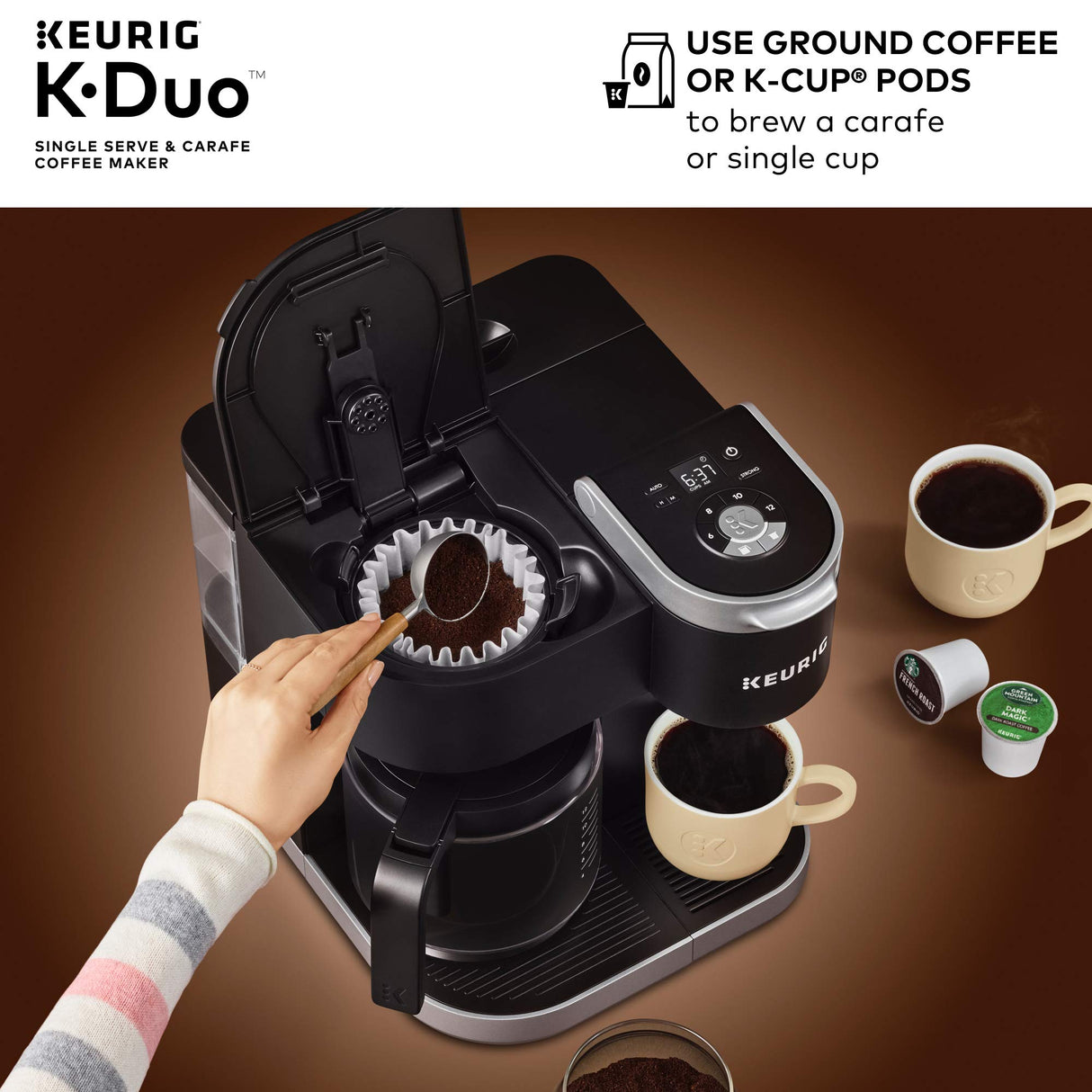 Keurig K-Duo Single Serve K-Cup Pod & Carafe Coffee Maker, Black