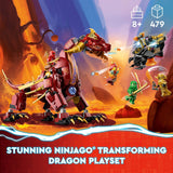 LEGO NINJAGO Heatwave Transforming Lava Dragon 71793 Building Toy Set, Features a Ninja Dragon, a Hovercraft Vehicle and 5 Minifigures, Lava Dragon Toy for Kids Ages 8+ Who Love Ninja Adventures