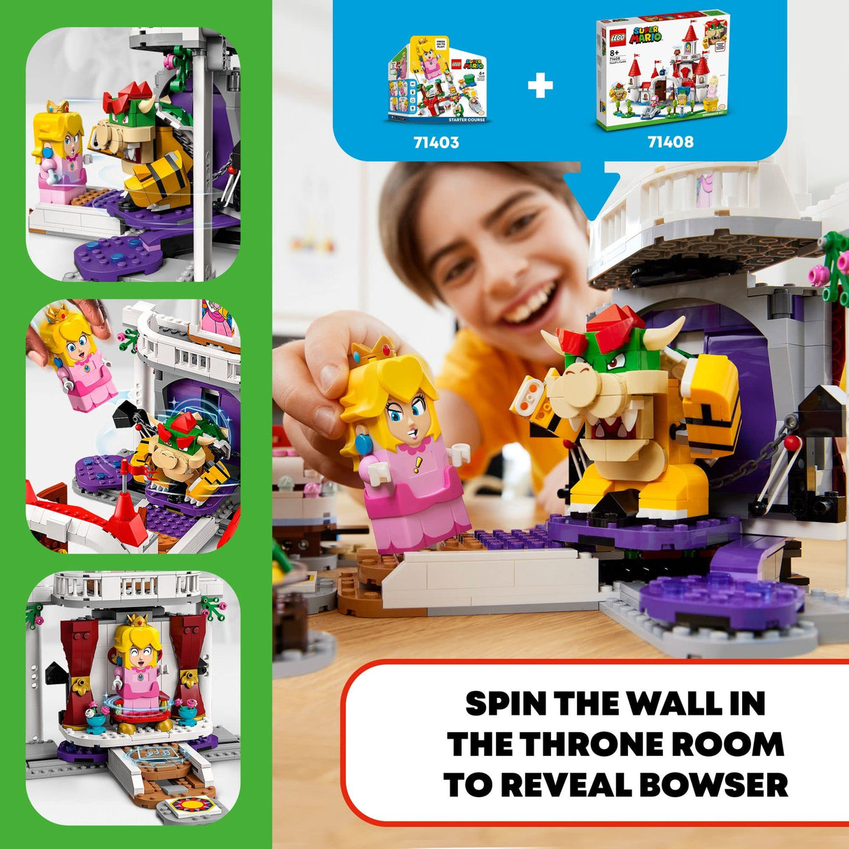 LEGO Super Mario Peach’s Castle Expansion Set 71408, Buildable Game Toy, Gifts for Kids Aged 8 Plus with Time Block Plus Bowser and Toadette Figures, to Combine with Starter Course