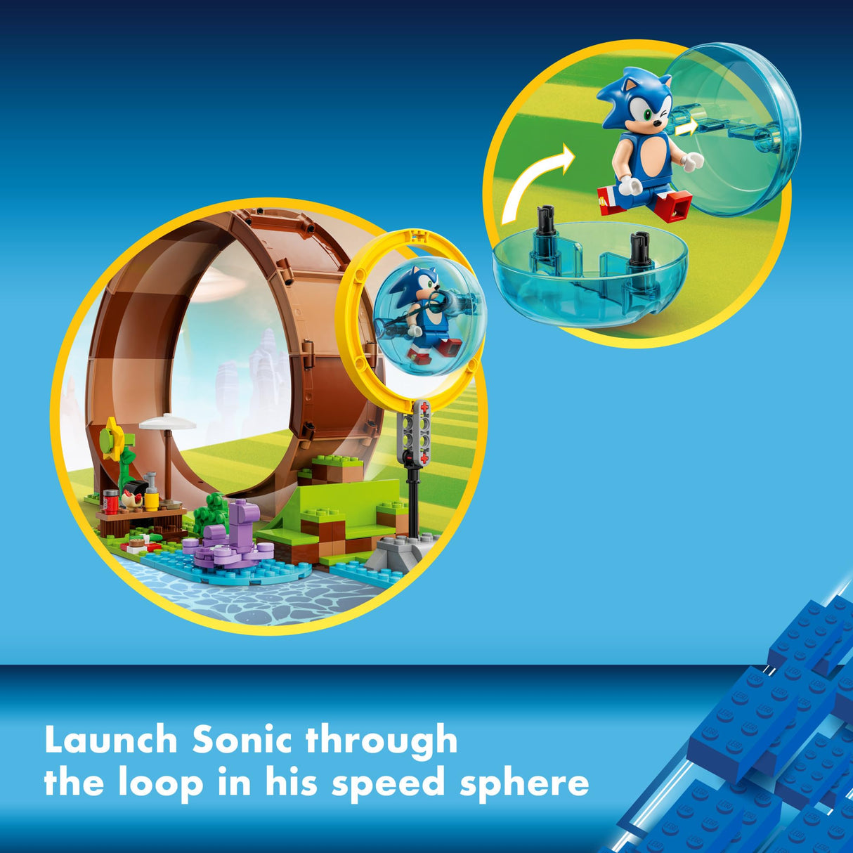 LEGO Sonic The Hedgehog Sonic’s Green Hill Zone Loop Challenge Building Toy Set, Sonic Adventure Toy with 9 Sonic and Friends Characters, Fun Gift for 8 Year Old Gamers and Young Fans, 76994