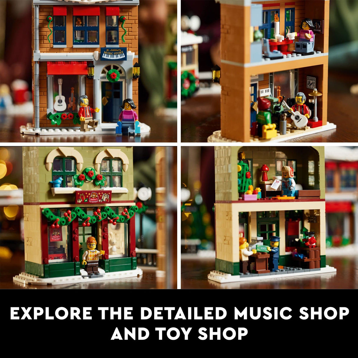 LEGO Holiday Main Street Building Set 10308, for Adults and Family, Christmas Village Building Kit, Holiday Display Set with Shops, Streetcar and 6 Minifigures, Christmas Decoration to Build Together