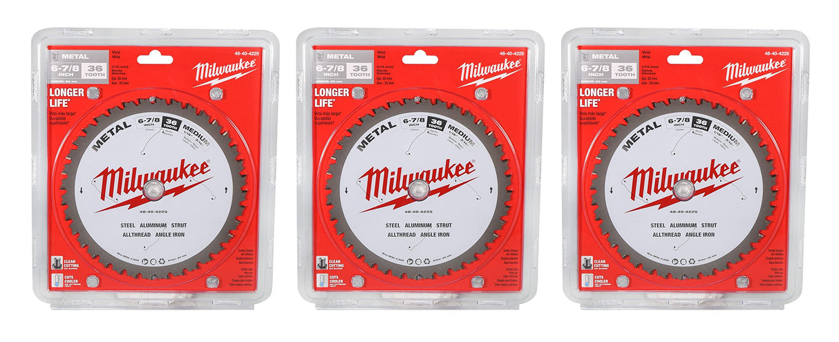 Milwaukee 48-40-4225 6-7/8" Metal Cutting Circular Saw Blade (3 Pack)