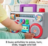 Fisher-Price Laugh & Learn Busy Boombox, Retro-Inspired Musical Infant Activity Toy with Learning Content for Baby and Toddlers