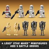 LEGO Star Wars Clone Trooper & Battle Droid Battle Pack Set for Kids, Buildable Toy Speeder Bike Vehicle, Tri-Droid and Defensive Post, Collectible, Gift for Boys and Girls Aged 7 and Up, 75372