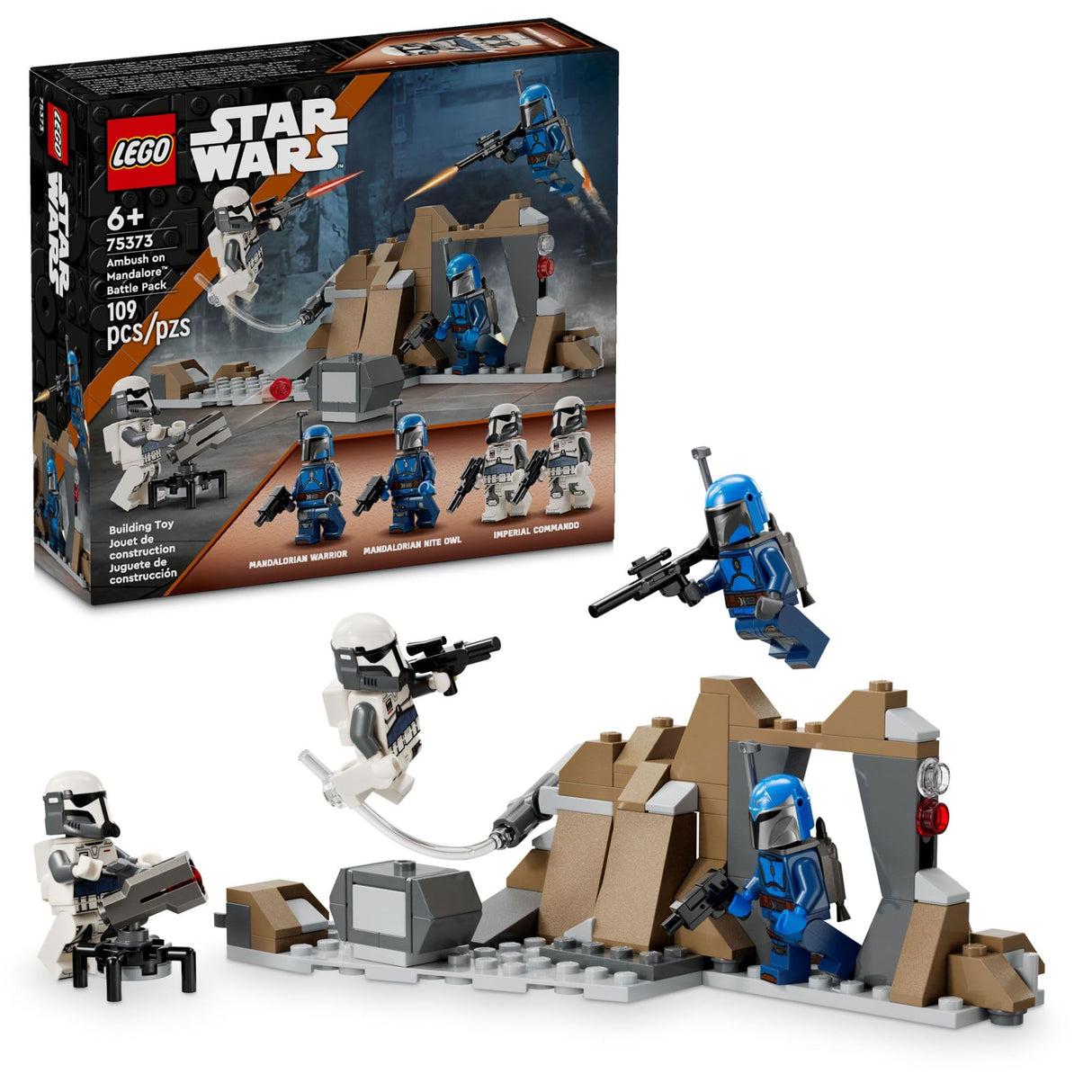 LEGO Star Wars: The Mandalorian Ambush on Mandalore Battle Pack, Building Toy with 4 Star Wars Minifigures, Collectible Brick Built Playset, Star Wars Gift Idea for Boys and Girls Ages 6 and Up, 75373