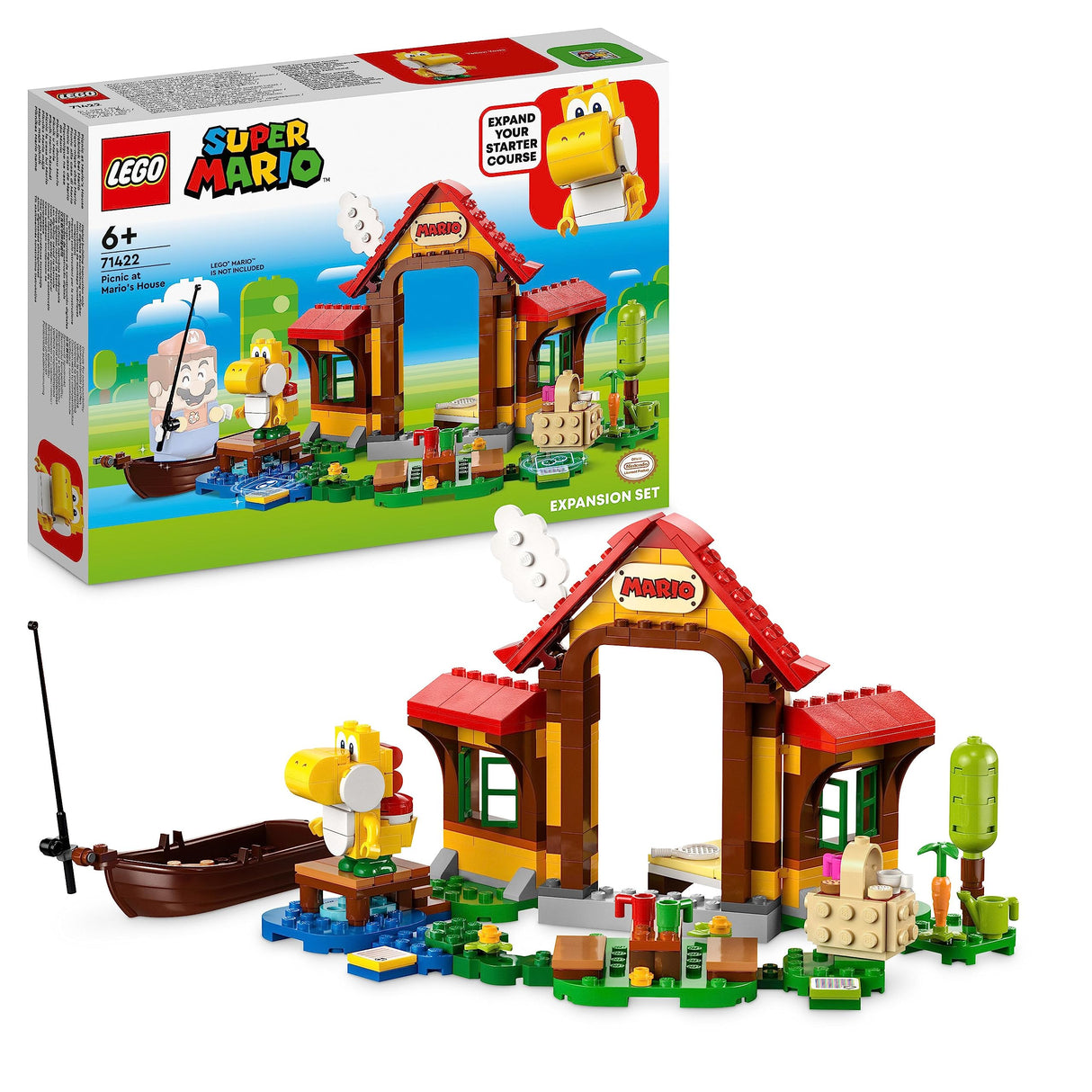 LEGO 71422 Super Mario Mario Picnic Expansion Set, Building Toy with Yoshi Figure, Combine with Starter Pack, Gift Idea for Children, Boys and Girls aged 6 and above