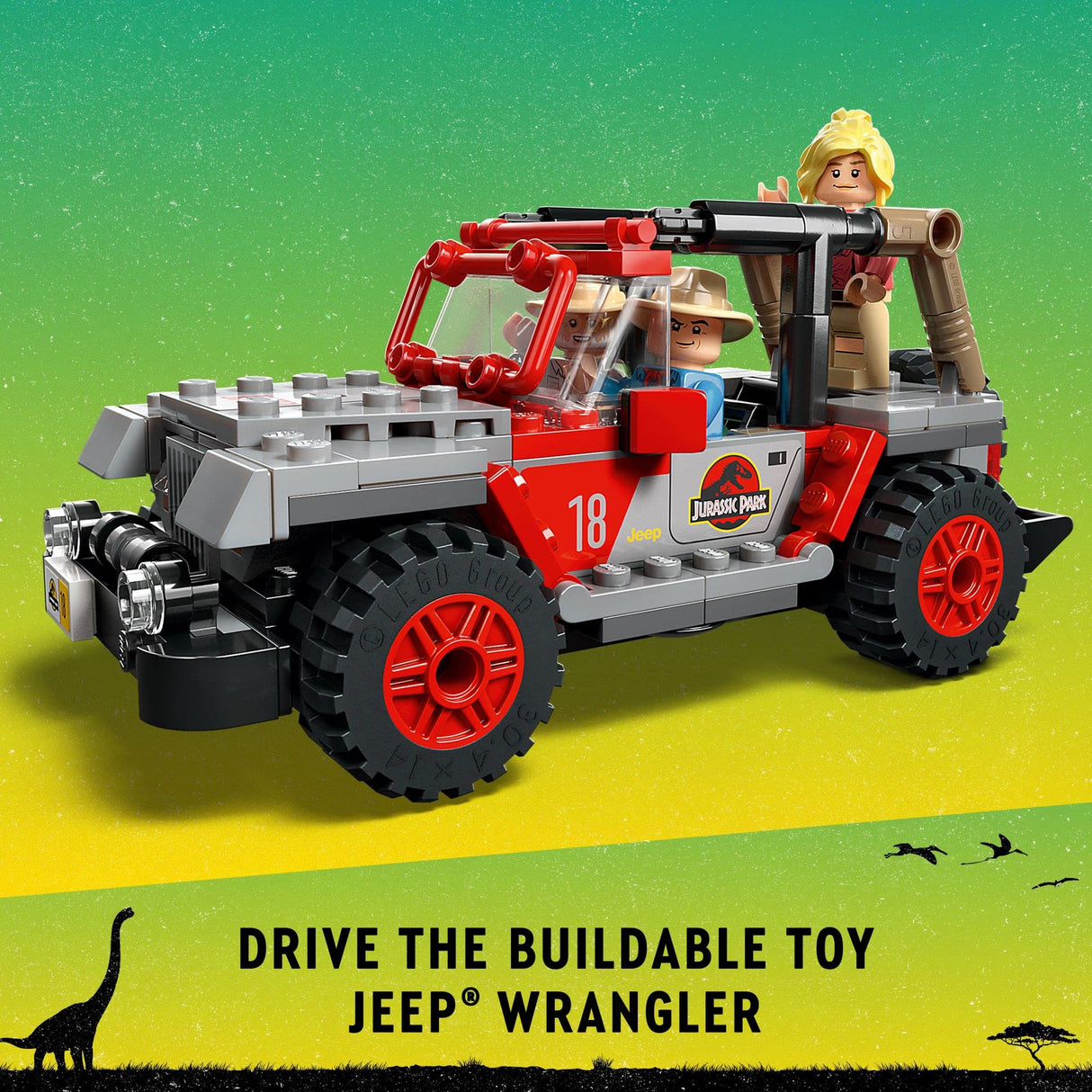 LEGO Jurassic World Brachiosaurus Discovery 76960 Jurassic Park 30th Anniversary Dinosaur Toy; Featuring a Large Dinosaur Figure and Brick Built Jeep Wrangler Car Toy; Fun Gift Idea for Kids Aged 9+