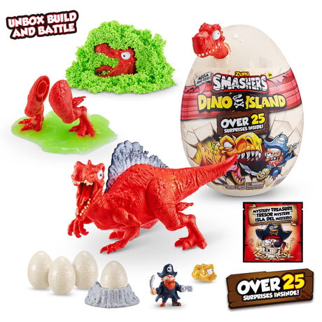 Smashers Dino Island Mega Egg Spinosaurus by ZURU, Dinosaur Toys for Kids 5+, Includes 25 Surprises - Great Filled with Slime, Sand and More, Ages 5+