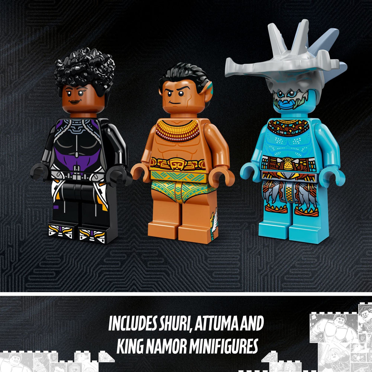 LEGO Marvel Black Panther Wakanda Forever King Namor’s Throne Room Building Kit 76213, Submarine Toy Building Set with 3 Marvel Mini Figures, Great Gift for Kids Boys and Girls Age 7+ Years Old