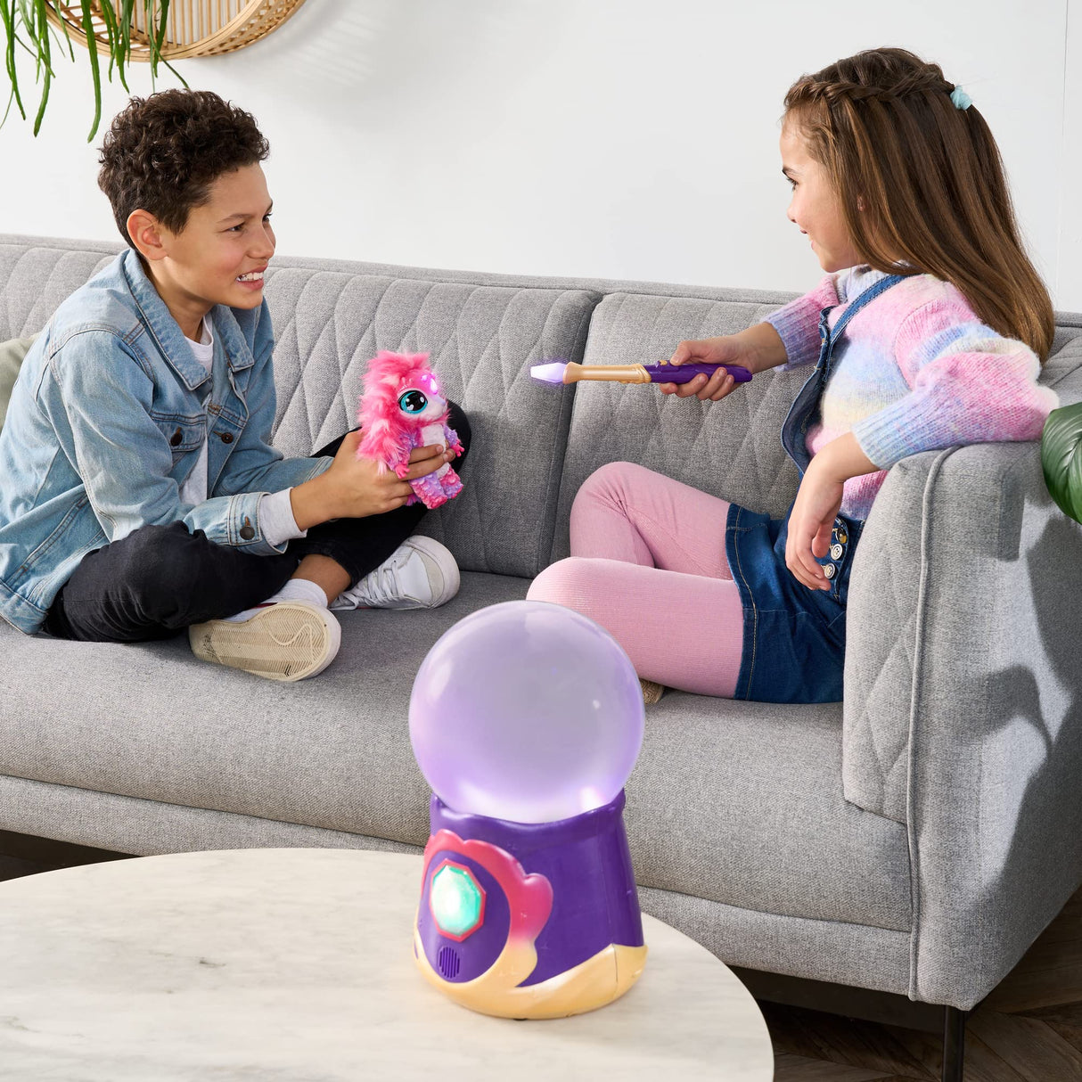 Magic Mixies Magical Misting Crystal Ball with Interactive 8 inch Pink Plush Toy and 80+ Sounds and Reactions