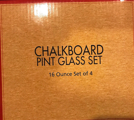 Fine Life Chalkboard Pint Glass Set