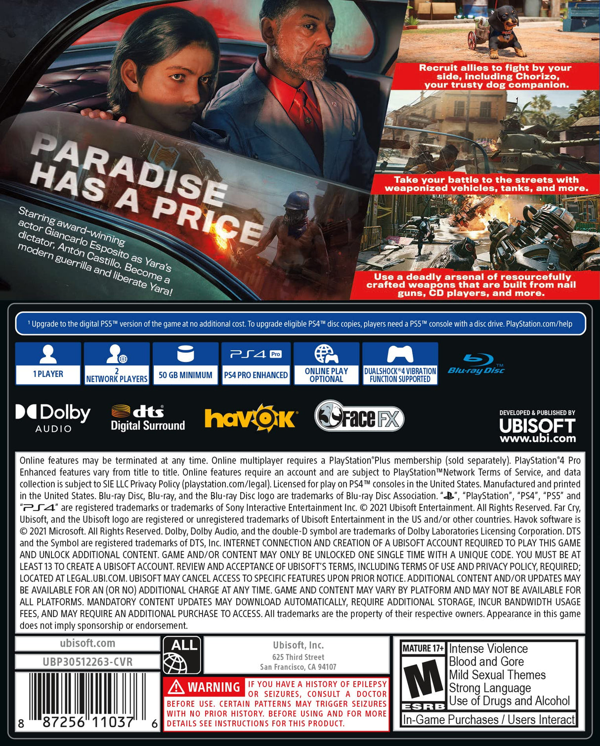 Far Cry 6 PlayStation 4 Standard Edition with Free Upgrade to the Digital PS5 Version [video game]