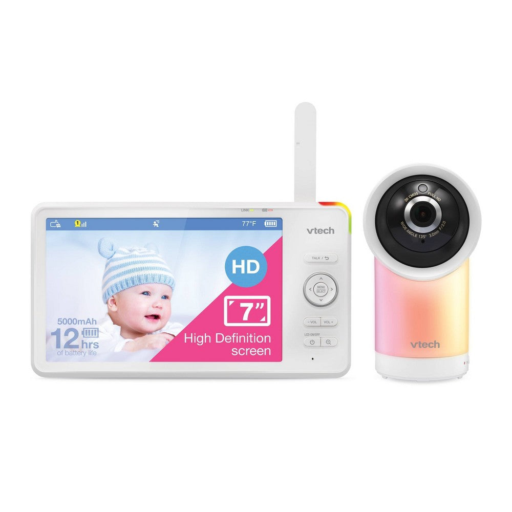 VTech RM7766HD 1080p Smart WiFi Remote Access Video Baby Monitor in White