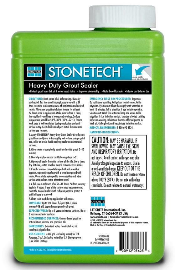 STONETECH Heavy Duty Grout Sealer, 1 Quart/32OZ (946ML) Bottle