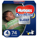 HUGGIES OverNites Diapers | Size 4 | 74 Count